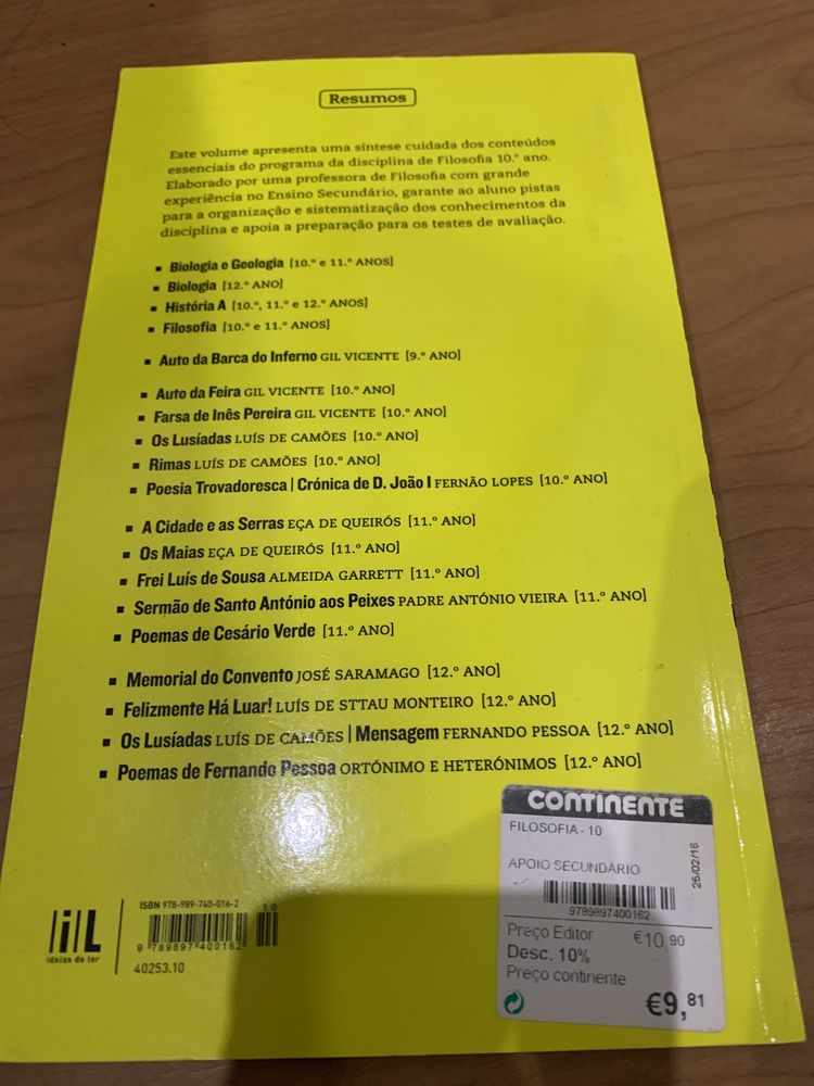 Livro - Resumos de Filosofia 10 ano