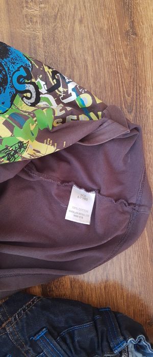 Dzinsy 128 i t-shirt na 7-8 lat