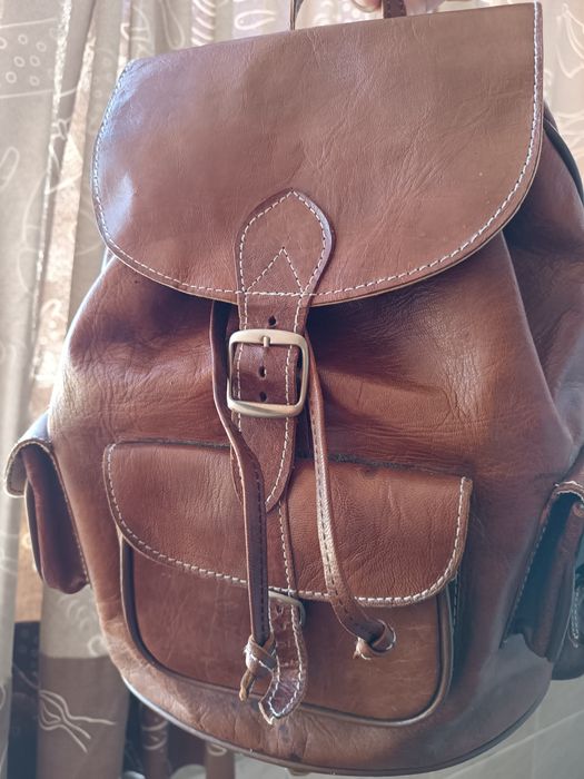 Mochila vintage pele
