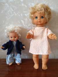Dwie lalki całe gumowe z włosami 36 cm i 24 cm