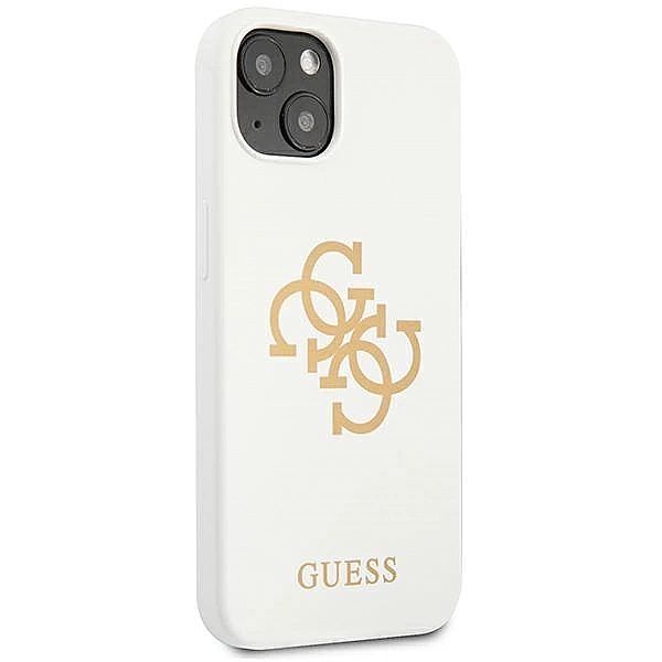 Etui Guess Silicone 4G Logo na iPhone 13 mini - białe