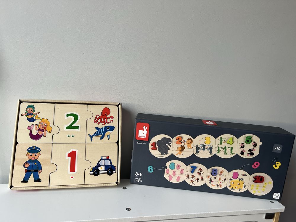 Janod Uczę się liczyć oraz puzzle Lidl 3+