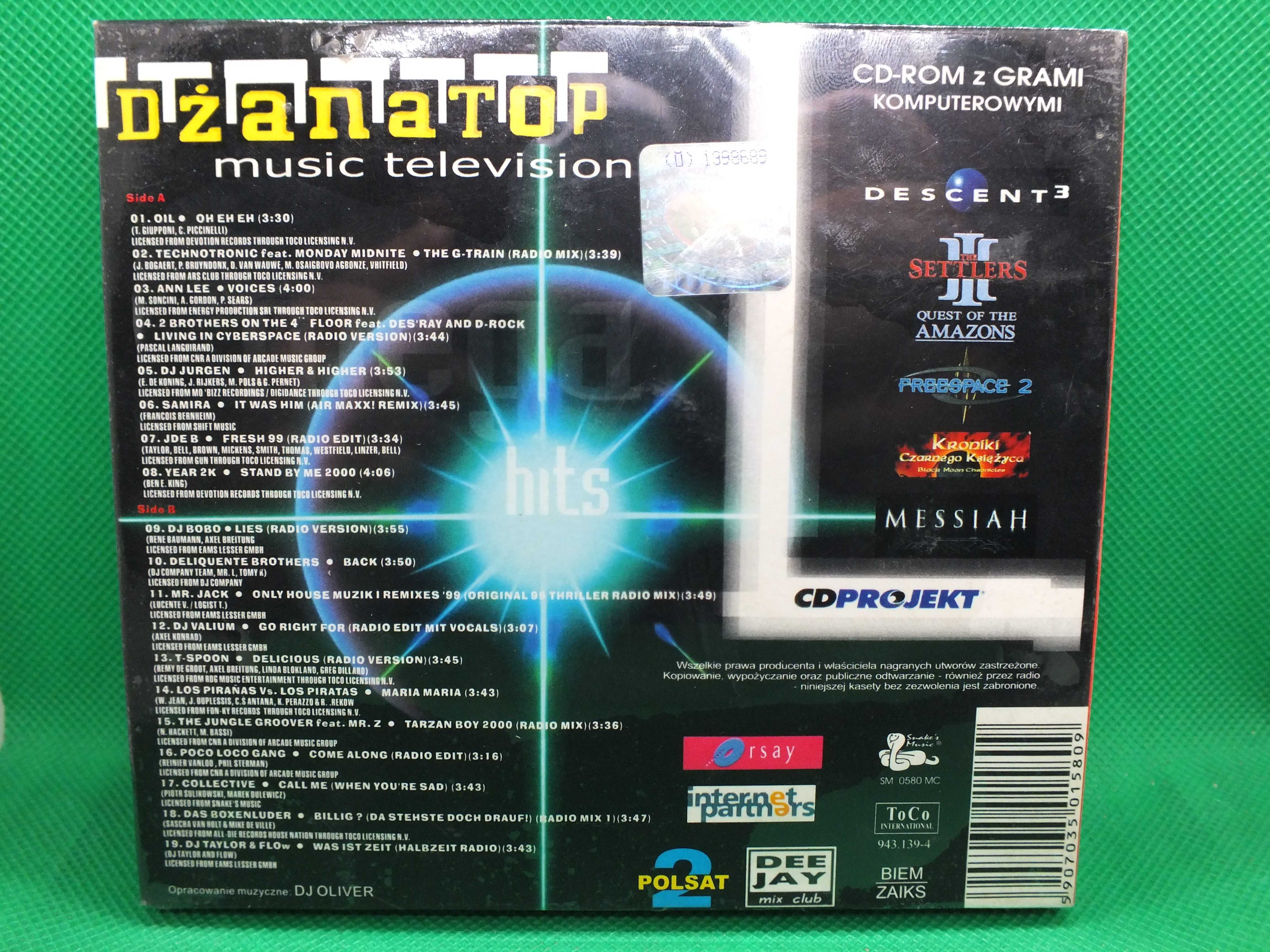 DŻANA TOP-MUSIC TELEVISION-kaseta+CD-ROM. Snake'sMusic 1997 Nowa Folia