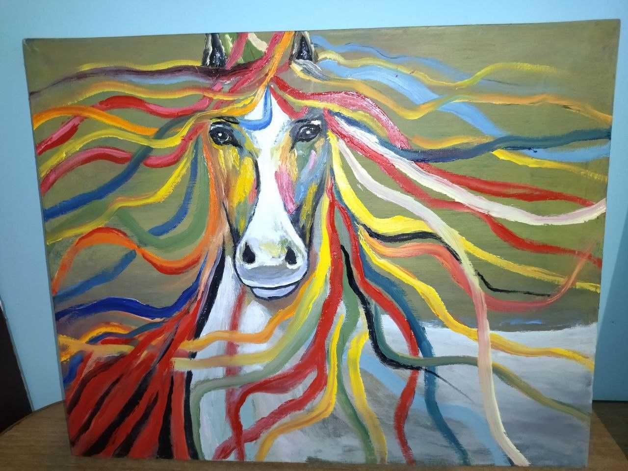 картина холст масло Кінь конь