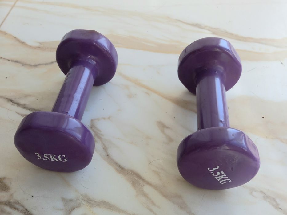 Гантели виниловые фиолетовые, гантель 3,5 кг