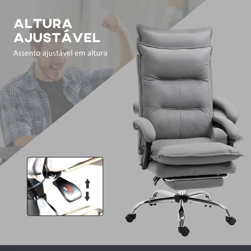 Cadeira de Escritório com Massagem e Aquecimento, Cinzento