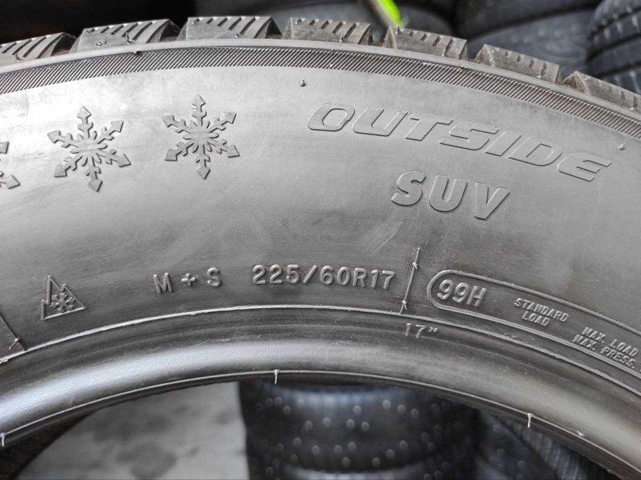 225/60r17 2шт, 19год, 7,3мм, ЗИМА. Привезены из Германии.