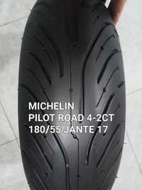 Pneu seminovo mota 180/55 jante 17 Michelin pilot road 4 2ct