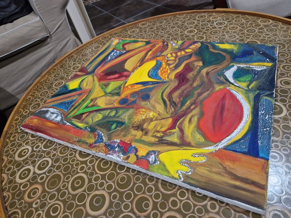 Belo quadro pintado à mão