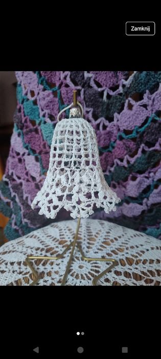 Dzwonek - szydełkowa ozdoba na choinkę