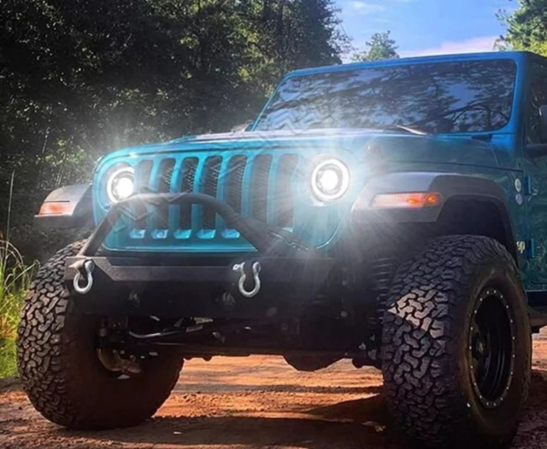 Lampy REFLEKTORY przód LED 7" Jeep Wrangler JK TJ CJ Dragon Eyes