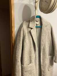 Płaszczyk szlafrokowy H&M damski szary długi  ciepły idealny na jesień
