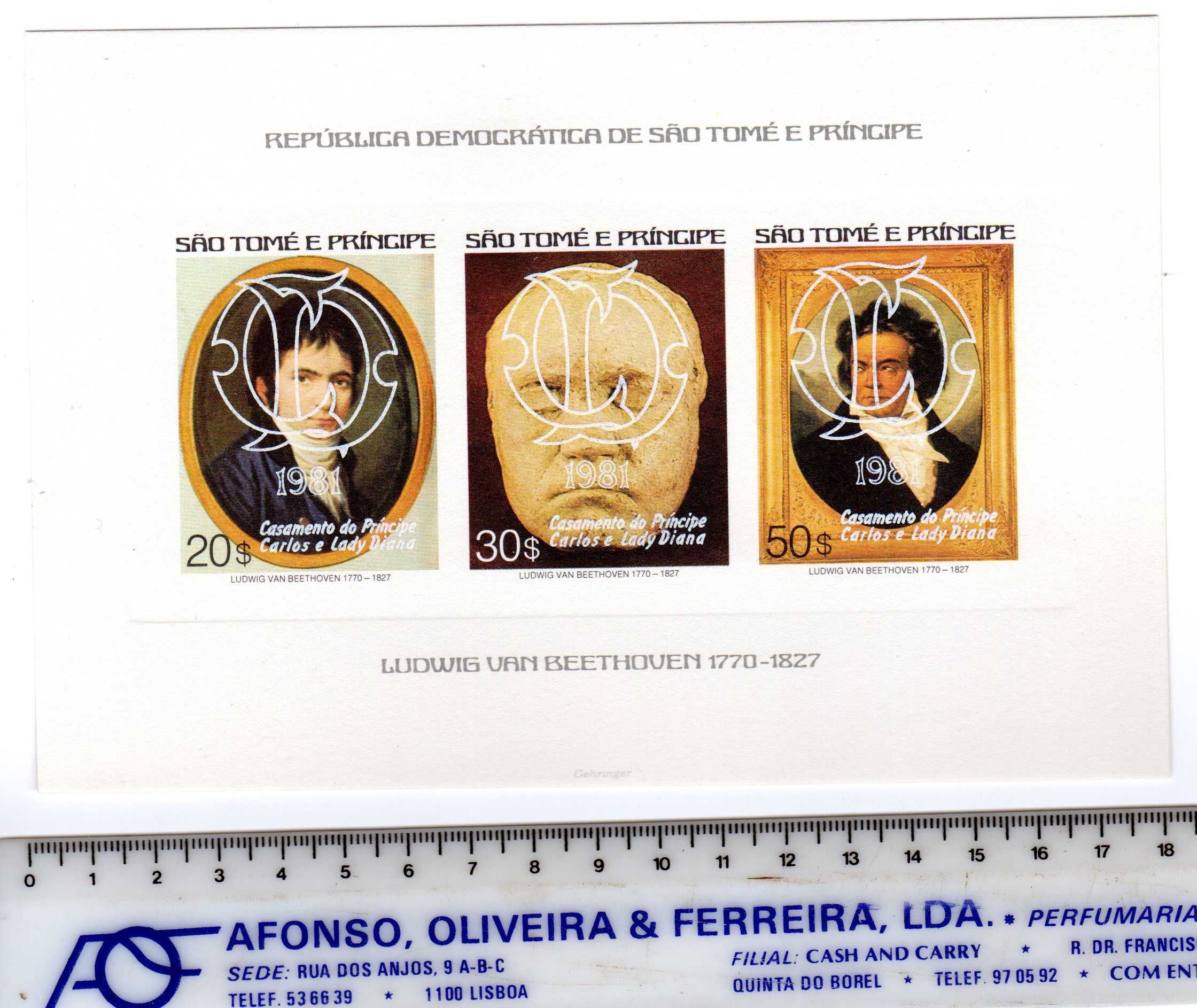 São Tomé 1981 Casamento Carlos e   Diana  s/c Branca . Prova Luxo MNH.