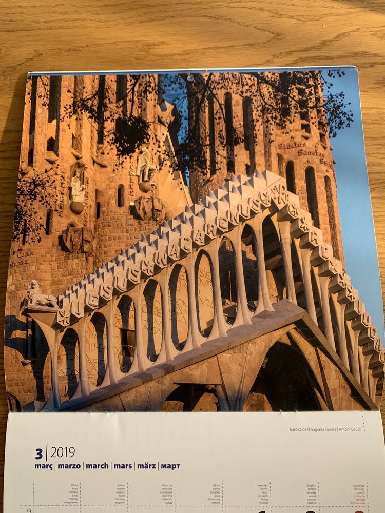 Kalendarz Gaudi architektura obrazy zdjęcia