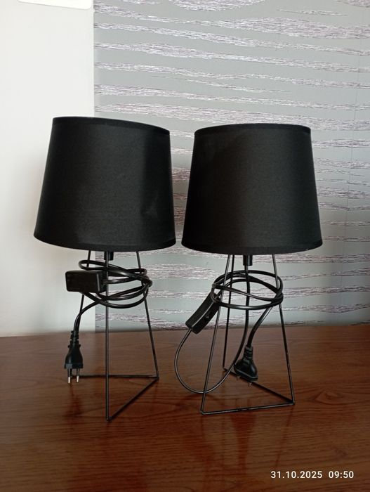 Lampka nocna czarny abażur