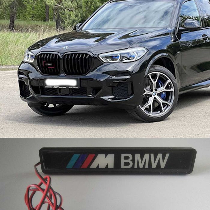 Значок BMW на решетку радиатора с подсветкой M Power