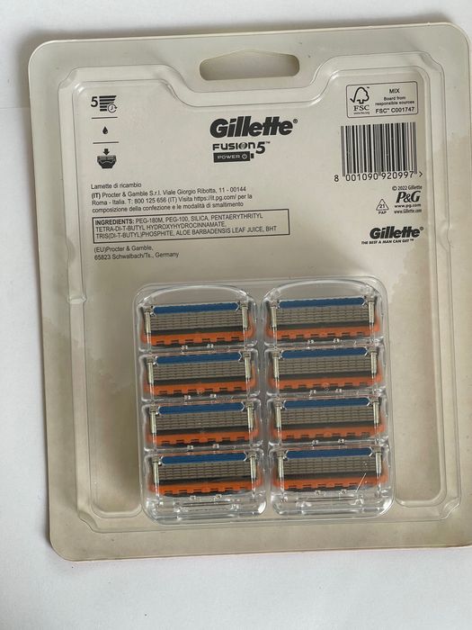 Gillette Fusion5 Zestaw Maszynka +10 wkłady z włoskiego rynku