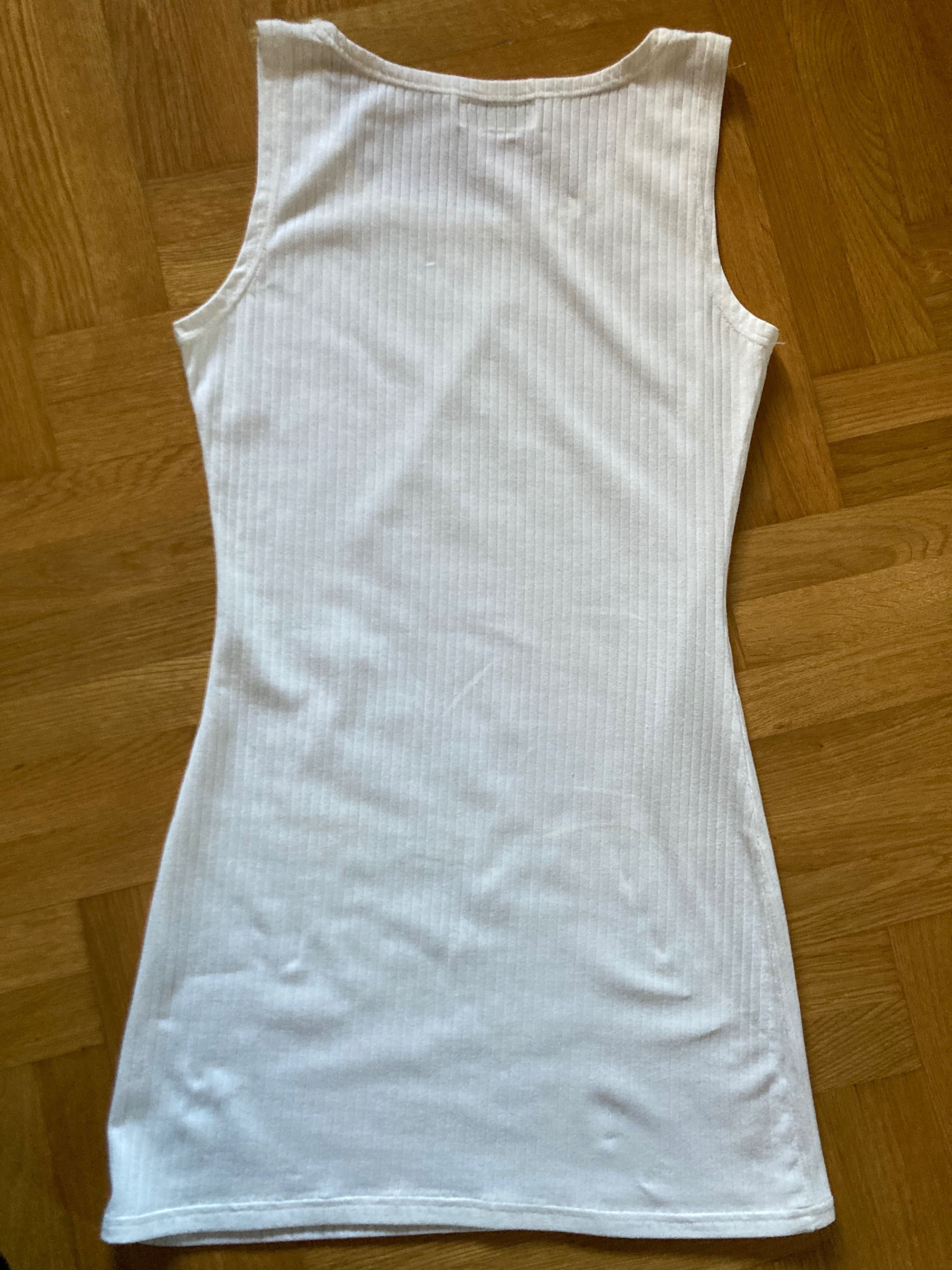 Koszulka podkoszulka na ramiączka długa do bioder biała r. S