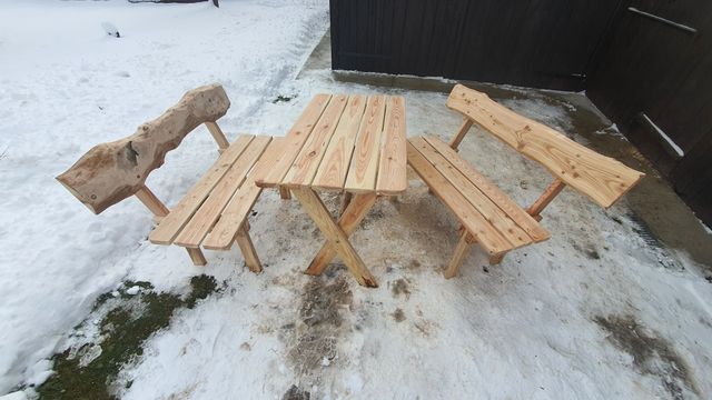 Stół + 2 ławki ogrodowe