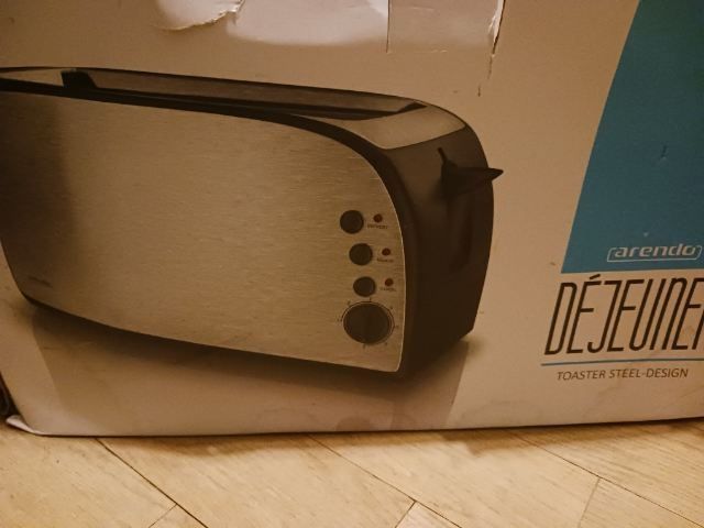 Nowy duży toster opiekacz Arendo Dejuner 1500 W chrom