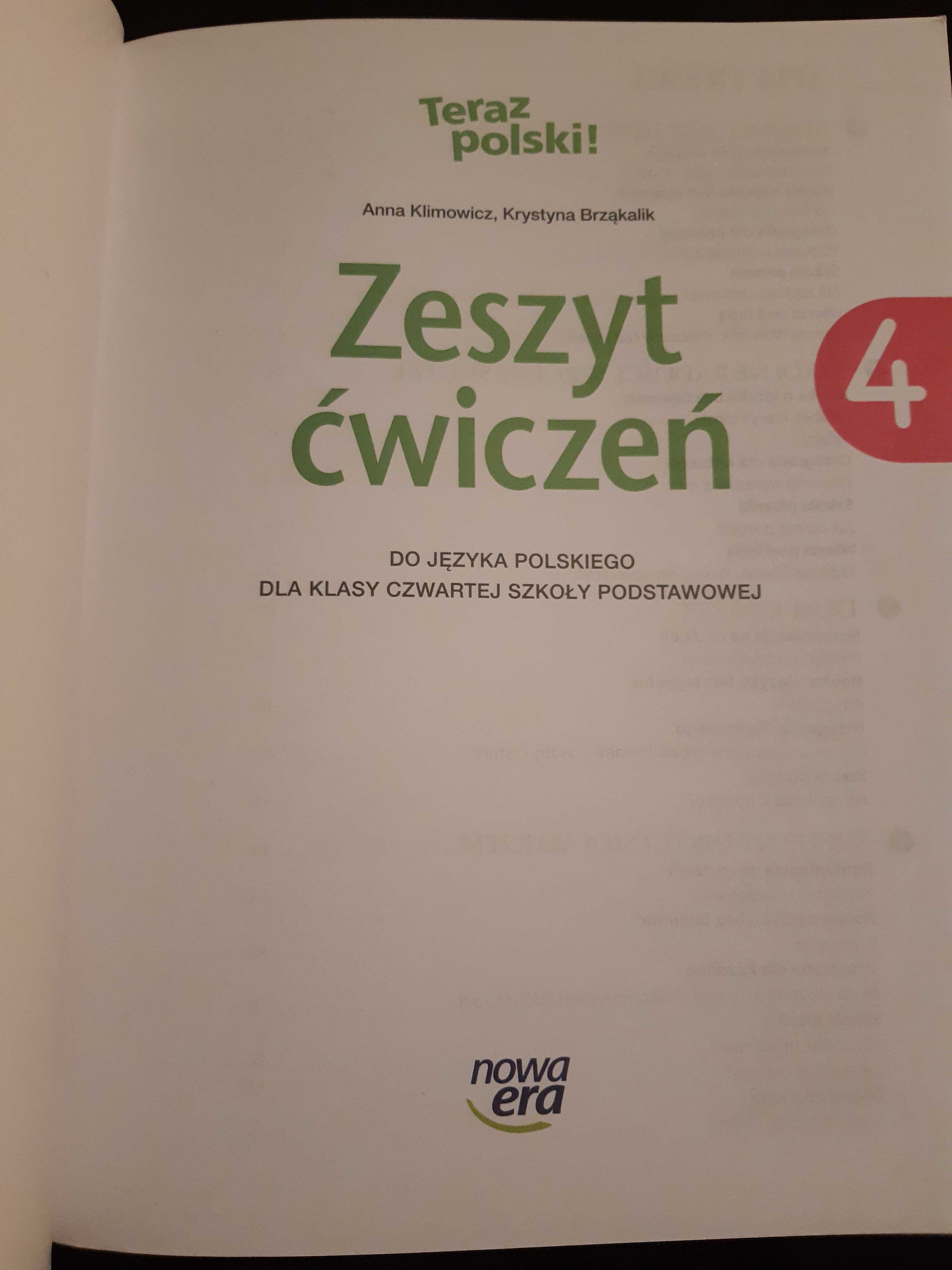Teraz polski! Klasa 4 Zeszyt ćwiczeń do języka polskiego