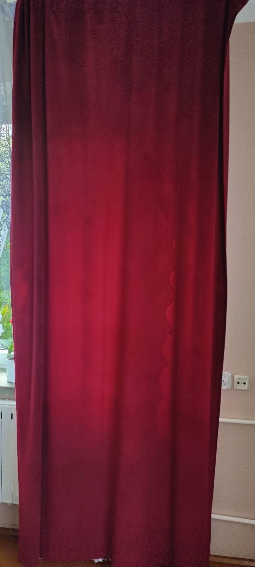 Zasłony bordowe welwet 140x265