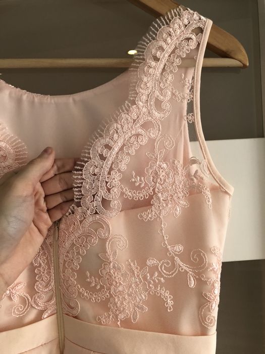 elegancka sukienka, wesele, Komunia, chrzciny, rozmiar S, łososiowa