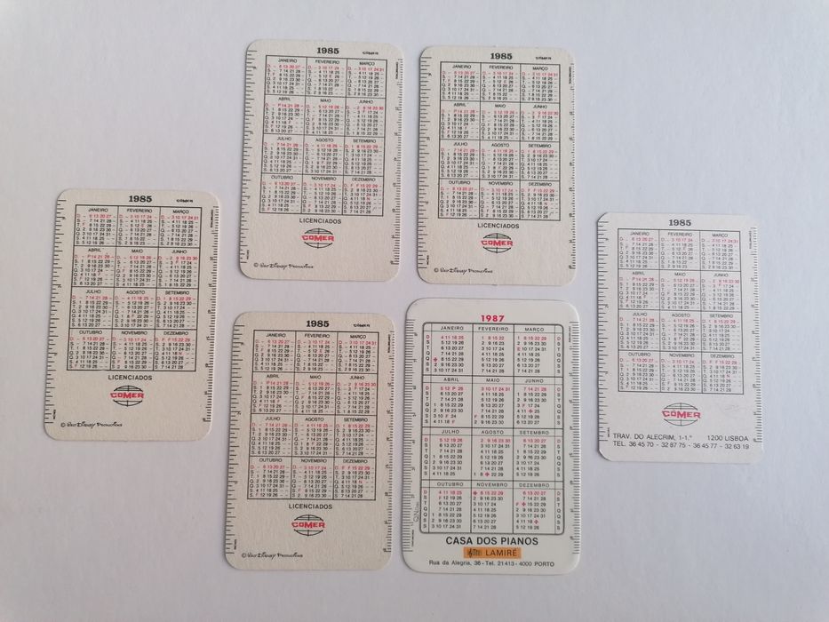 Conjunto de 6 calendários Mickey Walt Disney