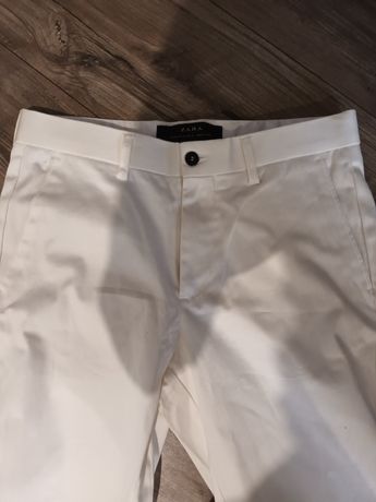 Białe spodnie Zara 36