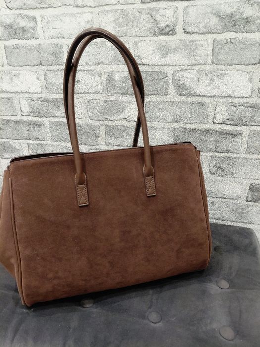 Torebka torba czekoladowa ala Balenciaga duża pojemną zamszowa jesień