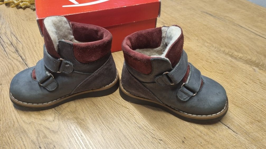 Buty skórzane zimowe niemowlęce Emel, rozmiar 22