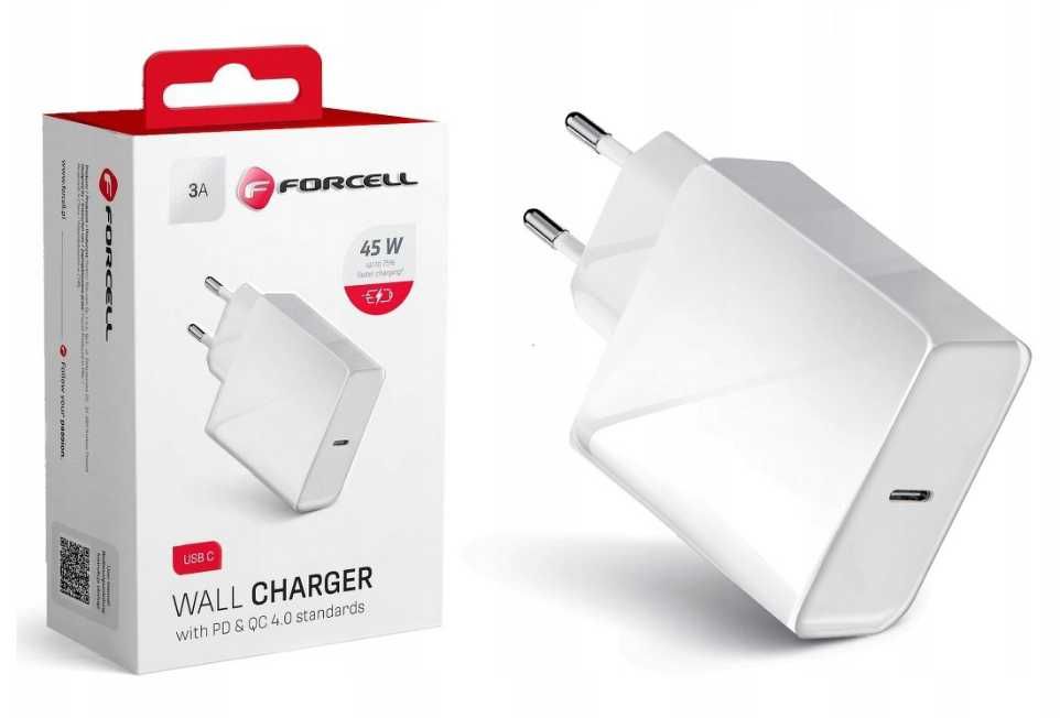 Ładowarka sieciowa USB-C 45W 3A PD QC 4.0, szybkie ładowanie ttst1222