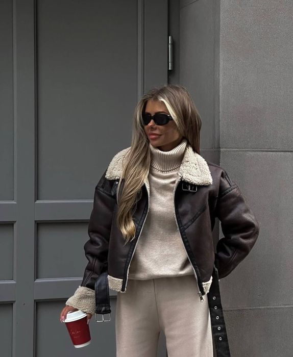 Жіноча куртка дублянки зимна хутро