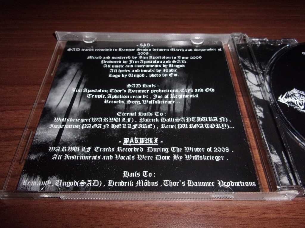 Sad / Warwulf - Walking the Paths of Despair CD black metal