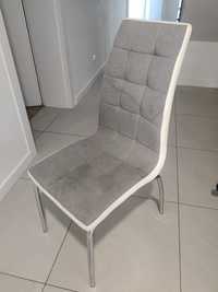 Krzesła szare białe 4 Sztuki