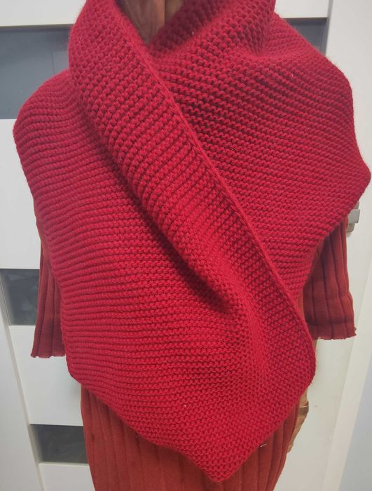 Новый Снуд Шарф Шерсть + Акрил Вязаный Ширина 40 см Пышный