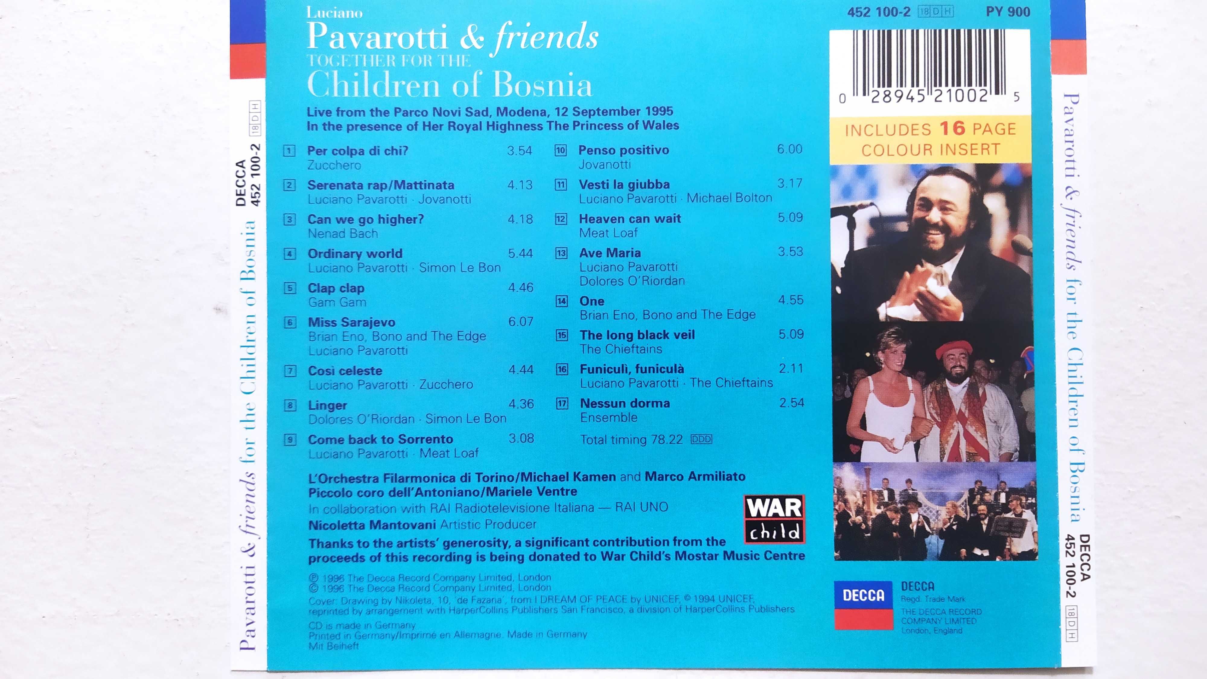 Pavarotti & Friends For The Children Of Bosnia płyta CD ##