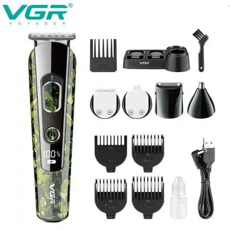Машинка для стрижки волос 5в1 VGR V-102 триммер для бороды и усов
