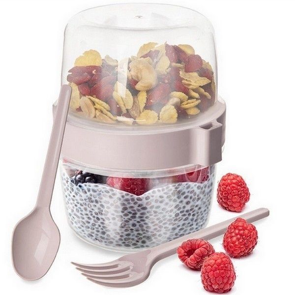 lunchbox pojemnik kubek na jogurt musli sałatki + dodatki bpa free 370