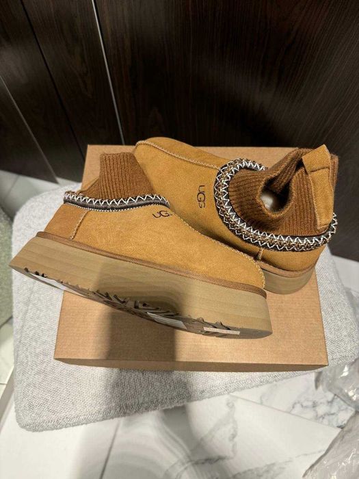 Угги Ugg Tasman Platform Sock Chestnut / Уггі Тасман Сок на платформі