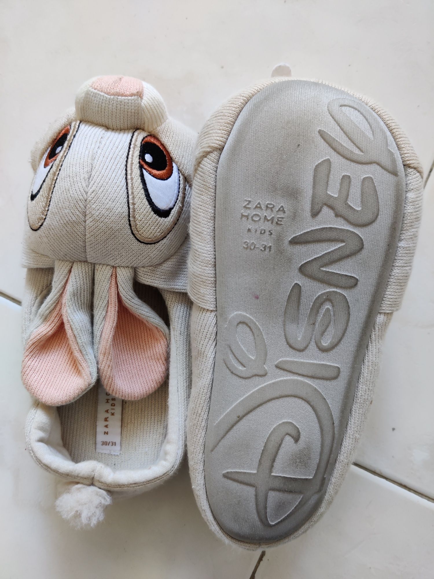 Pantufas do coelho Tambor da Disney da Zara Home, tamanho 30/31