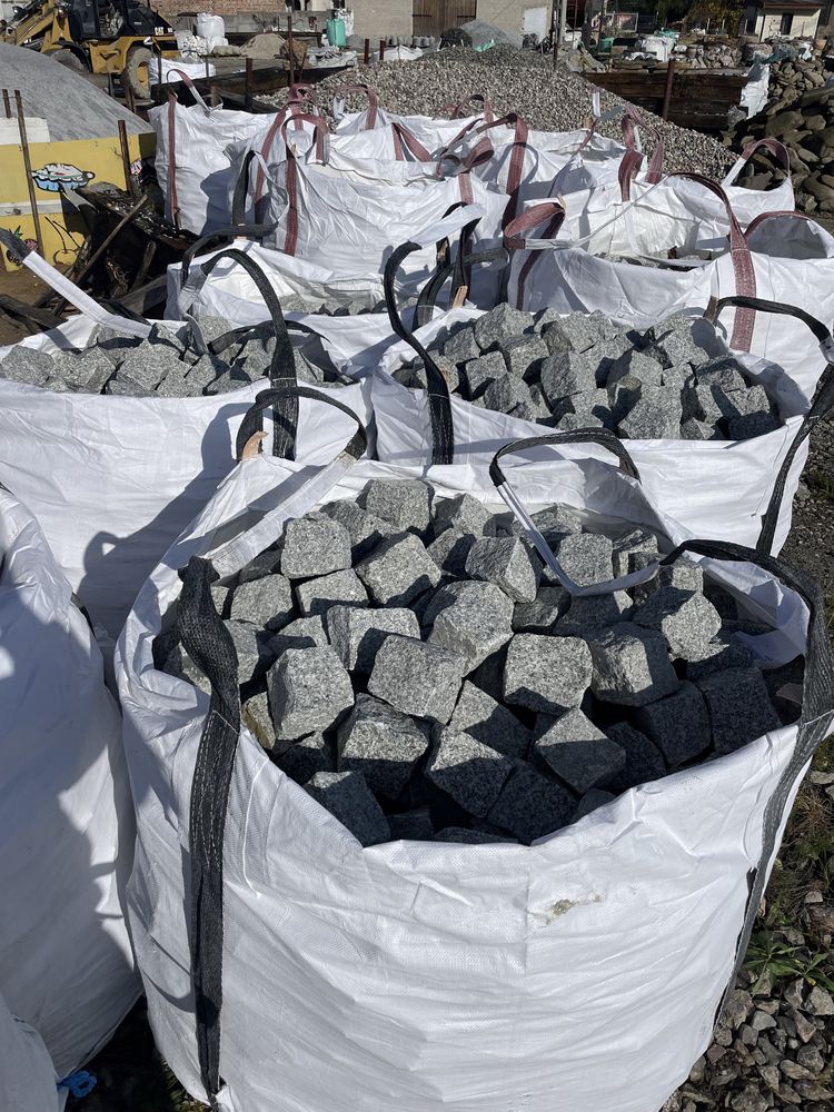 KOSTKA GRANITOWA 4x6, 7x9, 8x11, 10x10 Szara Ruda Granit Brukowa Bruk