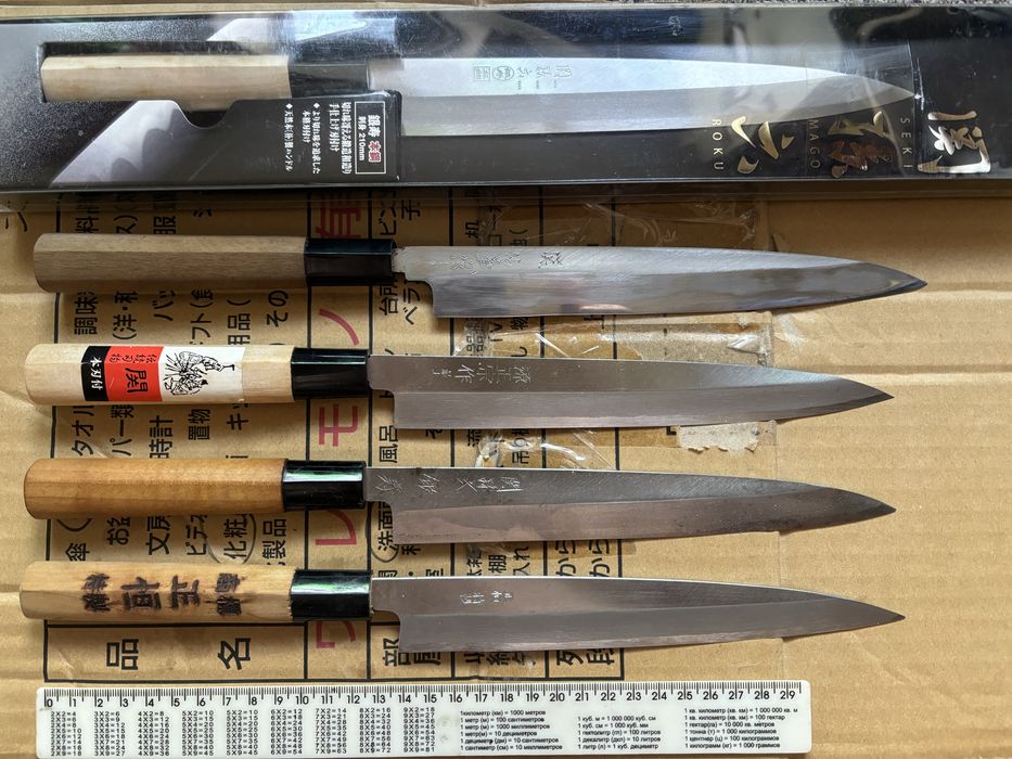 Кухонный нож б/у из Японии (шеф накири деба янагиба) Made in Japan