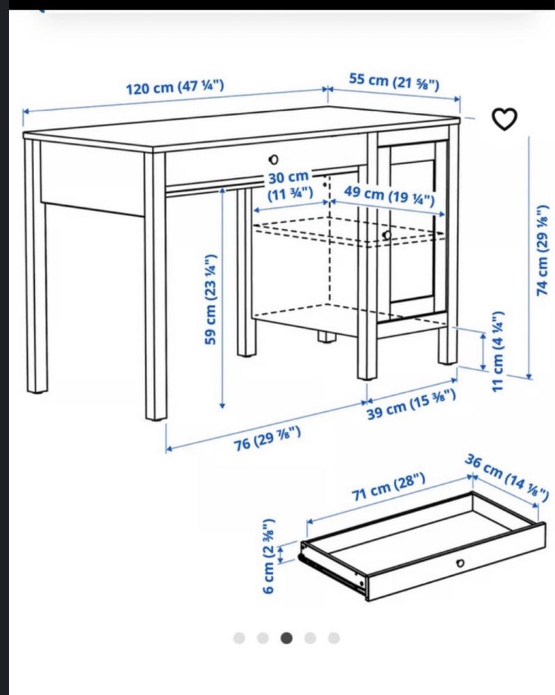 Białe biurko ikea
