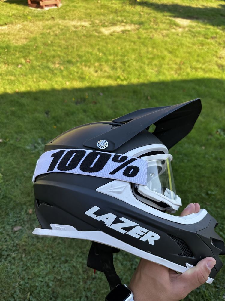 Kask lazer M + gogle 100% fox leatt