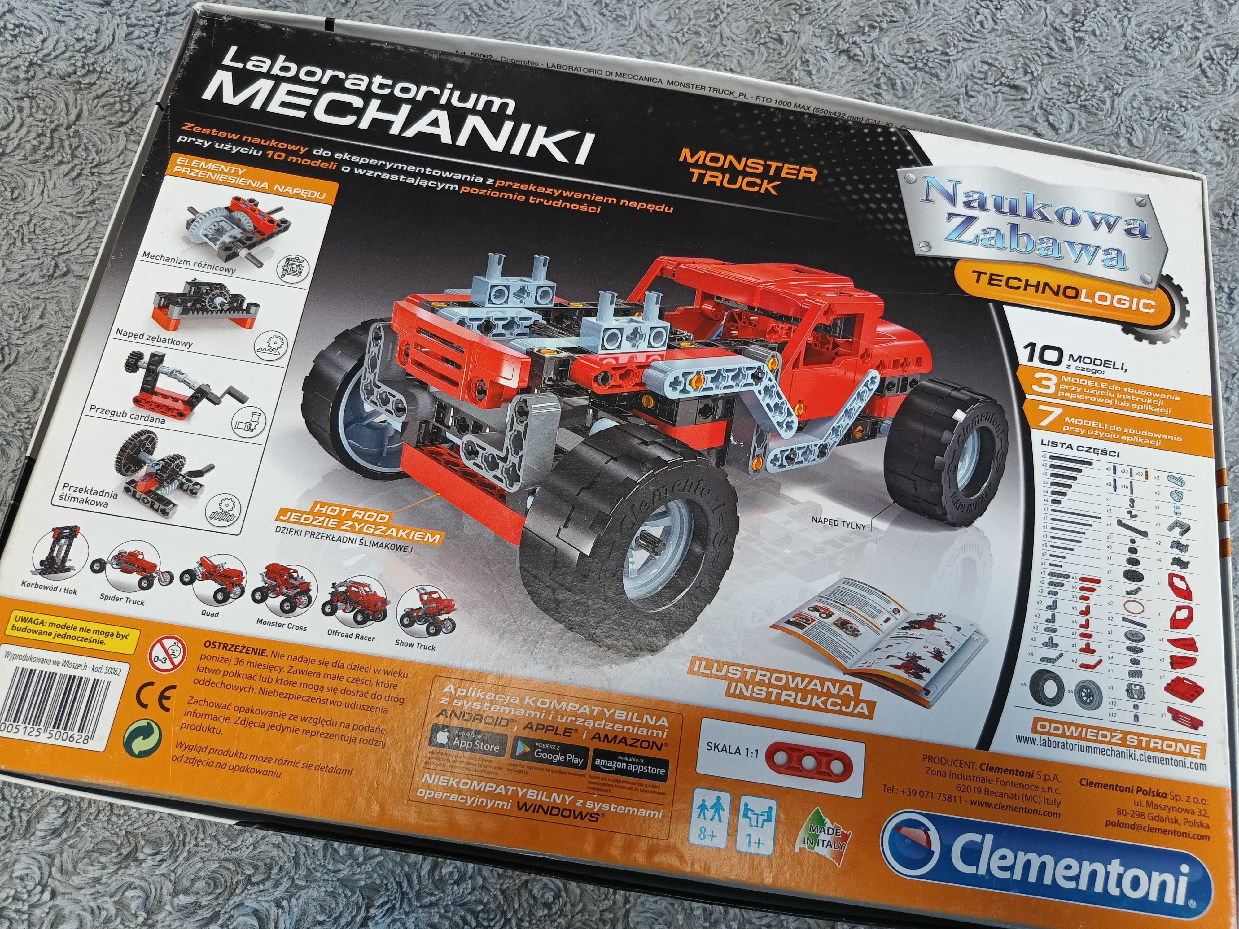 klocki Laboratorium Mechaniki, Monster Truck, Clementoni, nowe