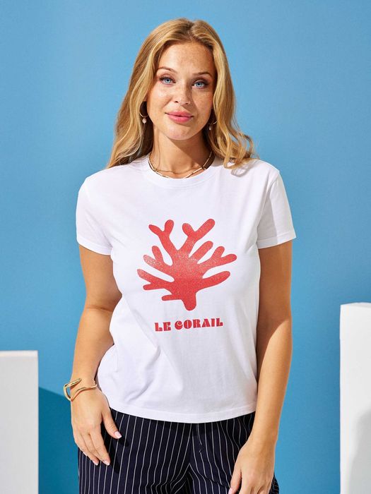 Жіноча біла футболка з принтом sinsay xxs xs