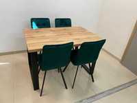 (63) Stół na metalowych nogach + 4 krzesła, nowe 1250 zł