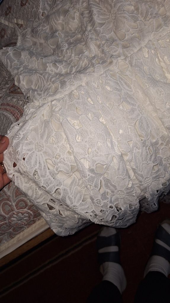 Весільня сукня,білий кружевний сарафан,біла сукня,святкова сукня