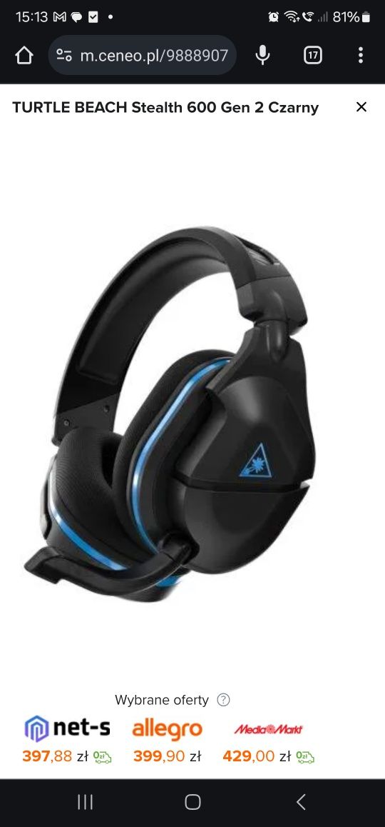 Sluchawki Turtle Beach S600